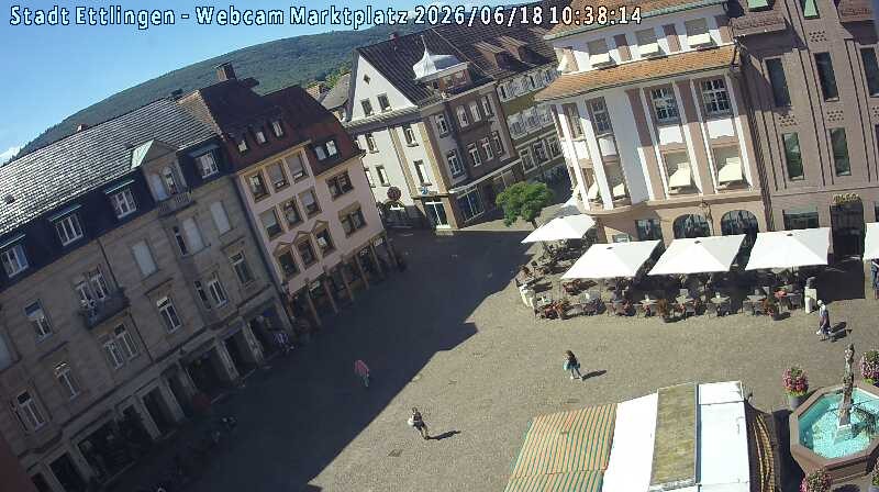 Archived image Webcam Market place in Ettlingen