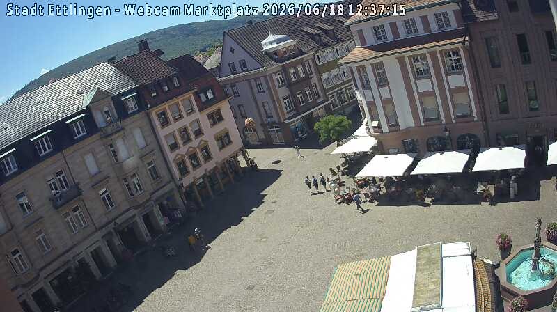 Archived image Webcam Market place in Ettlingen