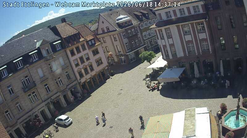 Archived image Webcam Market place in Ettlingen