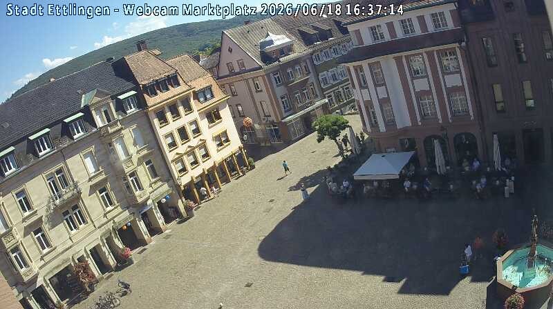 Archived image Webcam Market place in Ettlingen