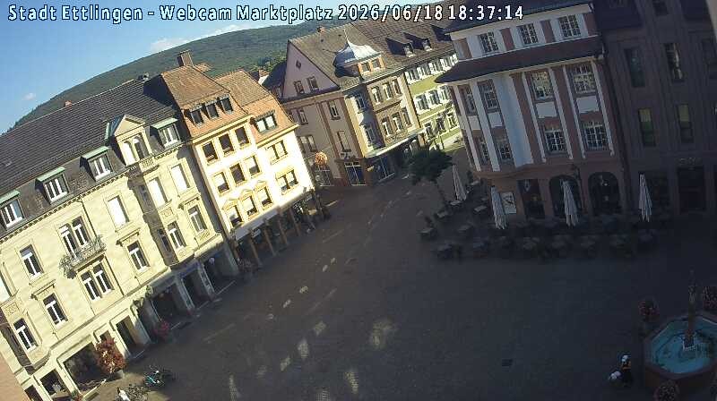 Archived image Webcam Market place in Ettlingen