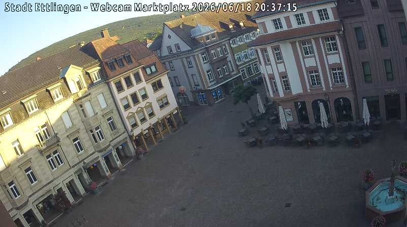 Archived image Webcam Market place in Ettlingen