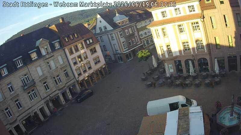 Archiv Foto Webcam Blick auf den Marktplatz Ettlingen