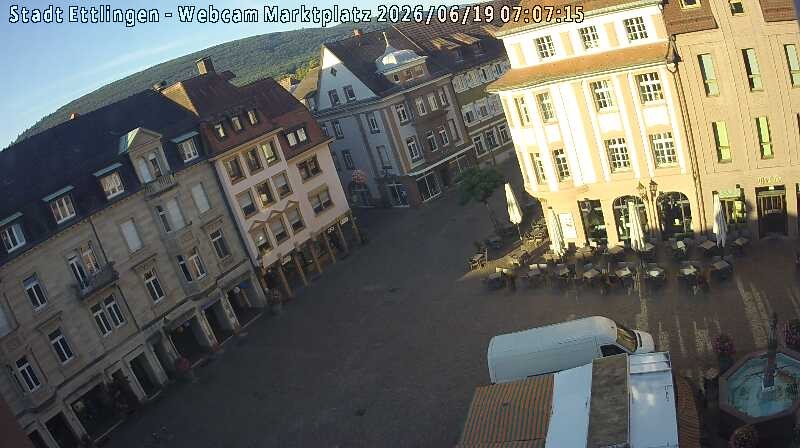 Archiv Foto Webcam Blick auf den Marktplatz Ettlingen