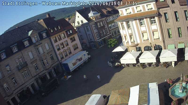 Archiv Foto Webcam Blick auf den Marktplatz Ettlingen