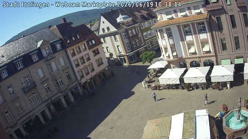 Archiv Foto Webcam Blick auf den Marktplatz Ettlingen