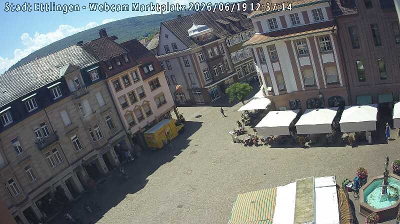 Archiv Foto Webcam Blick auf den Marktplatz Ettlingen