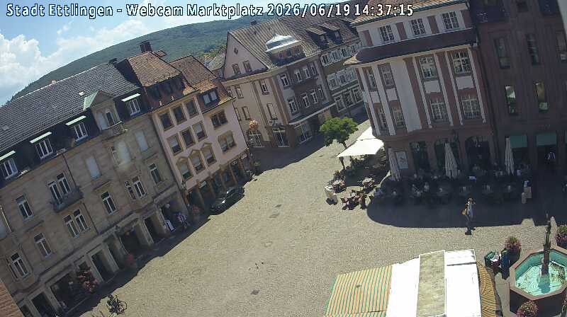 Archiv Foto Webcam Blick auf den Marktplatz Ettlingen