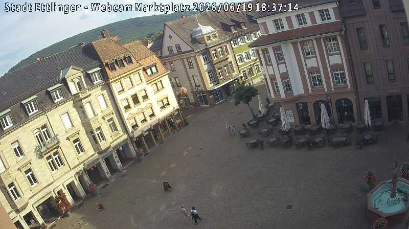 Archiv Foto Webcam Blick auf den Marktplatz Ettlingen