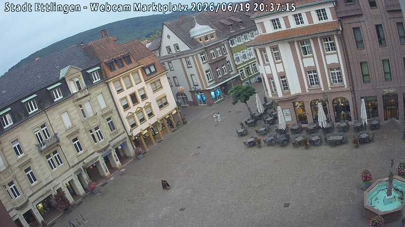 Archiv Foto Webcam Blick auf den Marktplatz Ettlingen