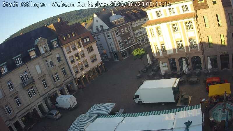 Archiv Foto Webcam Blick auf den Marktplatz Ettlingen