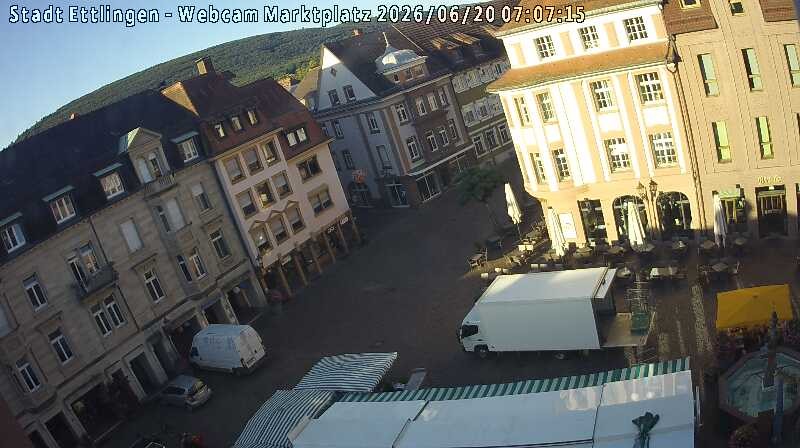 Archiv Foto Webcam Blick auf den Marktplatz Ettlingen