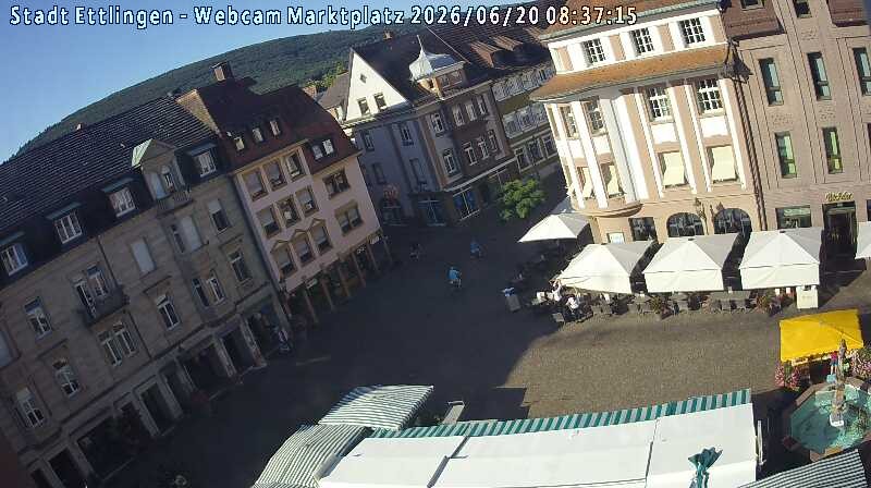 Archiv Foto Webcam Blick auf den Marktplatz Ettlingen