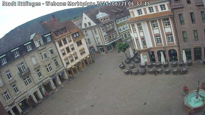 Archiv Foto Webcam Blick auf den Marktplatz Ettlingen