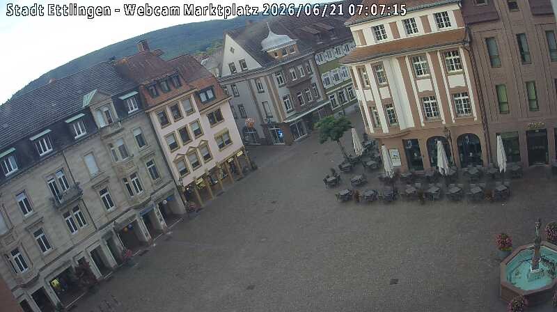 Archiv Foto Webcam Blick auf den Marktplatz Ettlingen