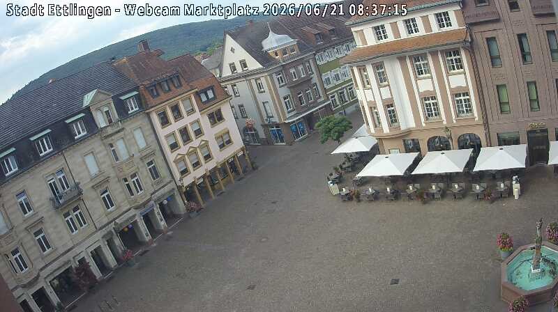 Archiv Foto Webcam Blick auf den Marktplatz Ettlingen