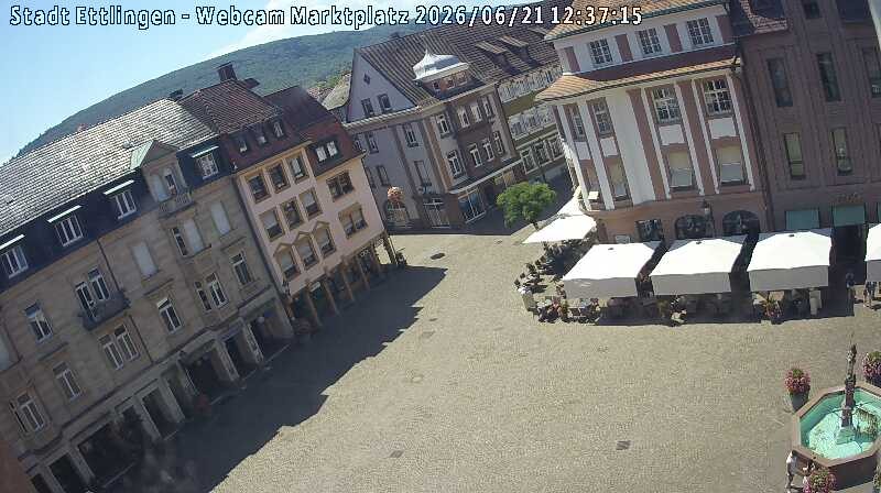 Archiv Foto Webcam Blick auf den Marktplatz Ettlingen