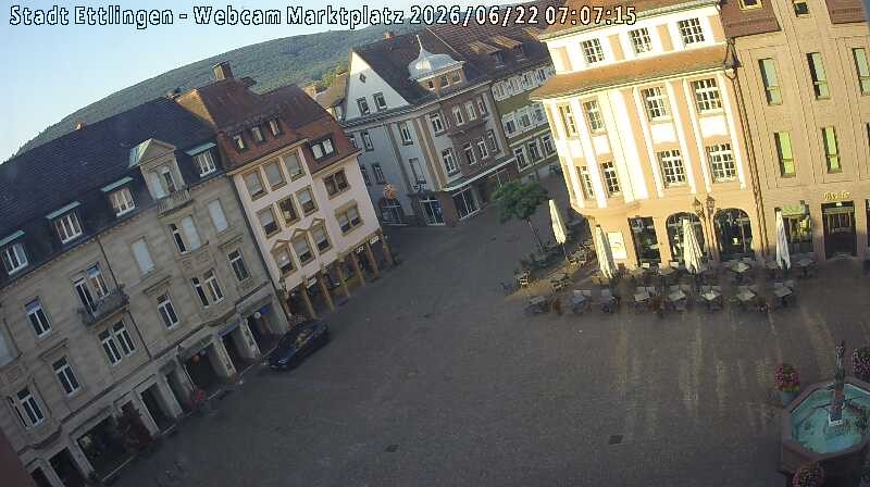 Archiv Foto Webcam Blick auf den Marktplatz Ettlingen