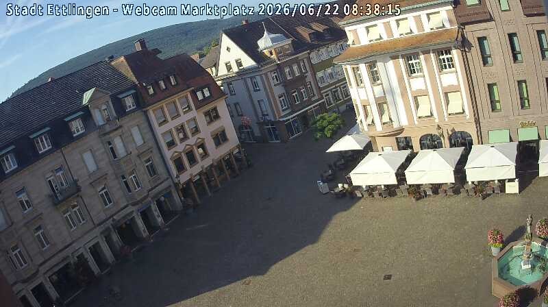 Archiv Foto Webcam Blick auf den Marktplatz Ettlingen