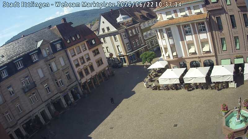 Archiv Foto Webcam Blick auf den Marktplatz Ettlingen