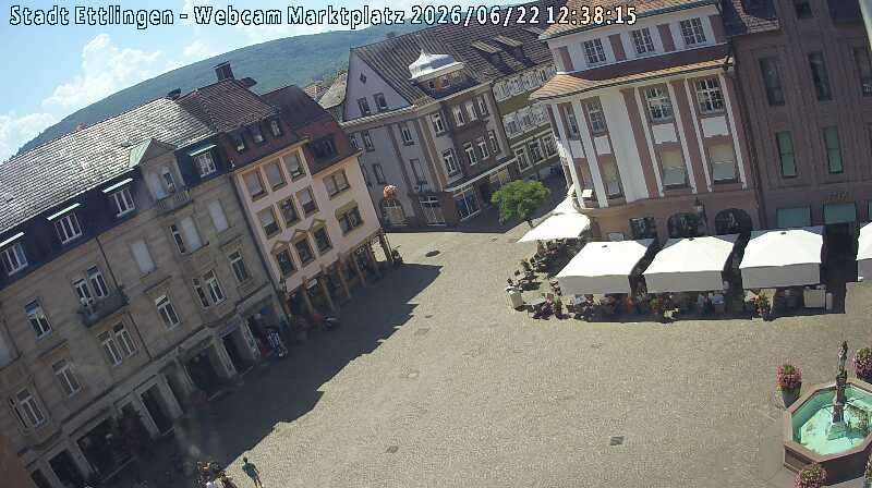 Archiv Foto Webcam Blick auf den Marktplatz Ettlingen