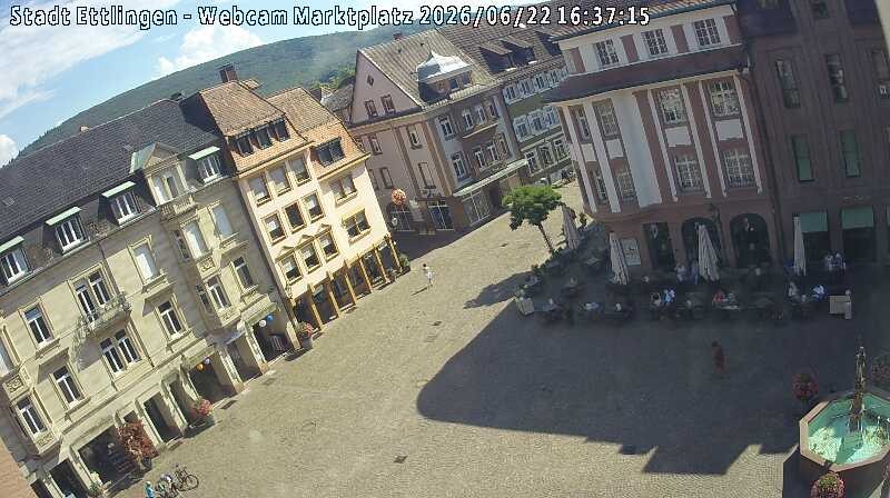 Archiv Foto Webcam Blick auf den Marktplatz Ettlingen