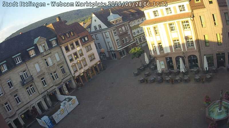 Archived image Webcam Market place in Ettlingen