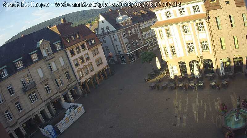Archived image Webcam Market place in Ettlingen
