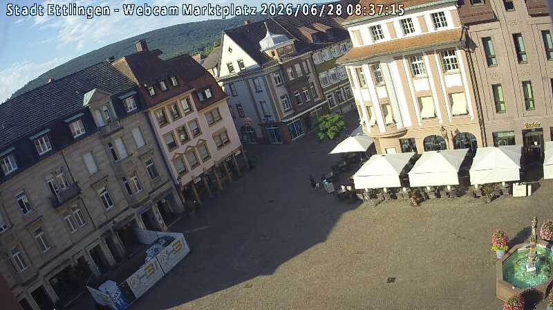 Archived image Webcam Market place in Ettlingen