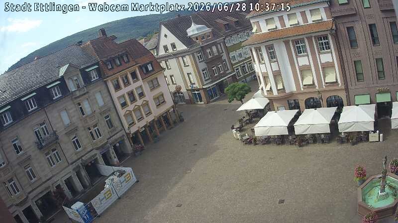 Archived image Webcam Market place in Ettlingen