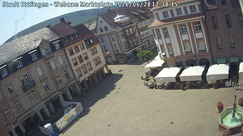 Archived image Webcam Market place in Ettlingen
