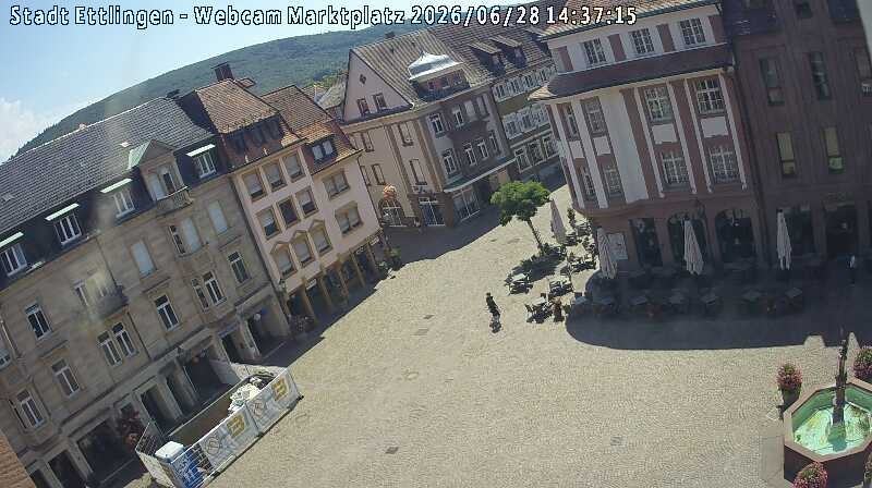 Archived image Webcam Market place in Ettlingen