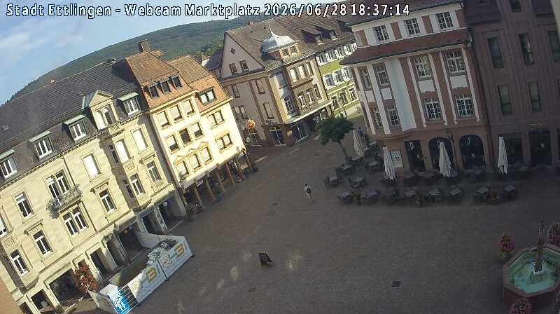 Archived image Webcam Market place in Ettlingen