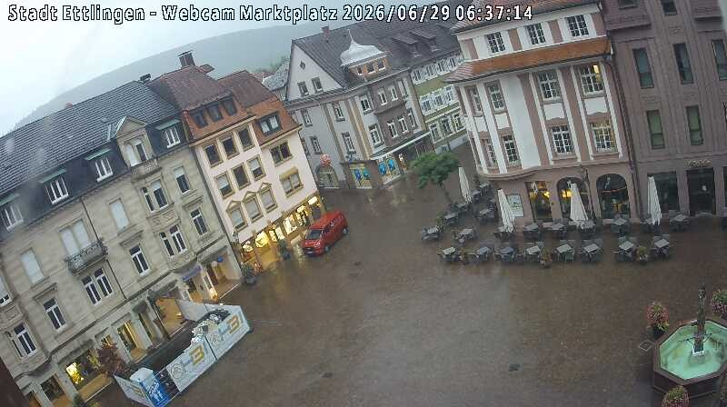 Archiv Foto Webcam Blick auf den Marktplatz Ettlingen