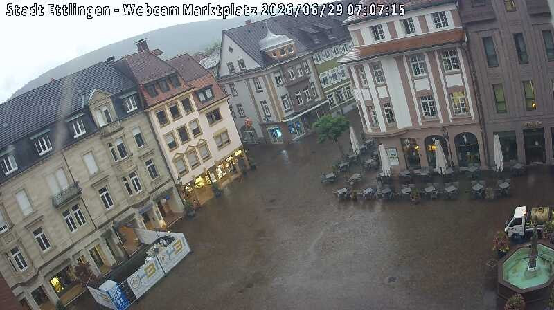 Archiv Foto Webcam Blick auf den Marktplatz Ettlingen