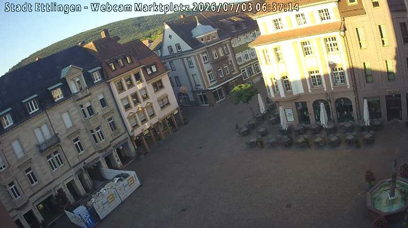 Archived image Webcam Market place in Ettlingen