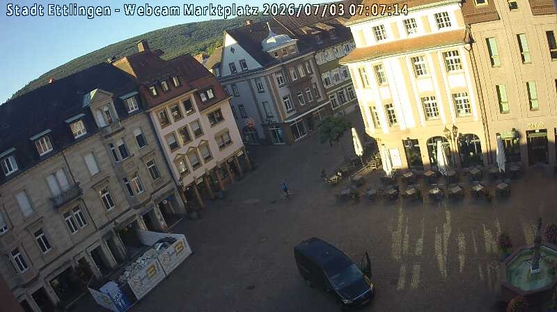 Archived image Webcam Market place in Ettlingen