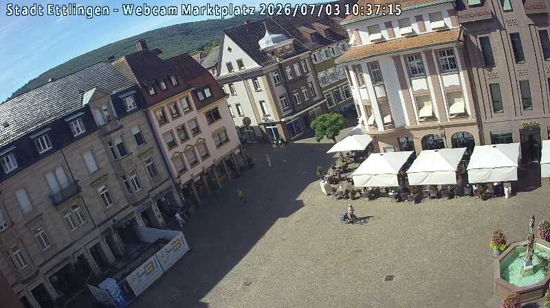 Archived image Webcam Market place in Ettlingen