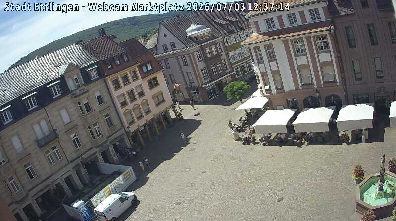 Archived image Webcam Market place in Ettlingen