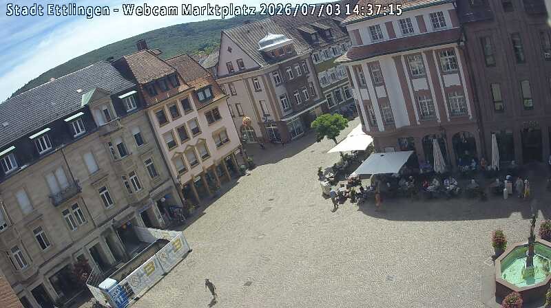 Archived image Webcam Market place in Ettlingen