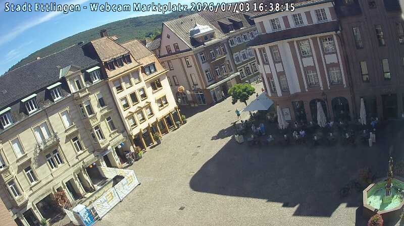 Archiv Foto Webcam Blick auf den Marktplatz Ettlingen