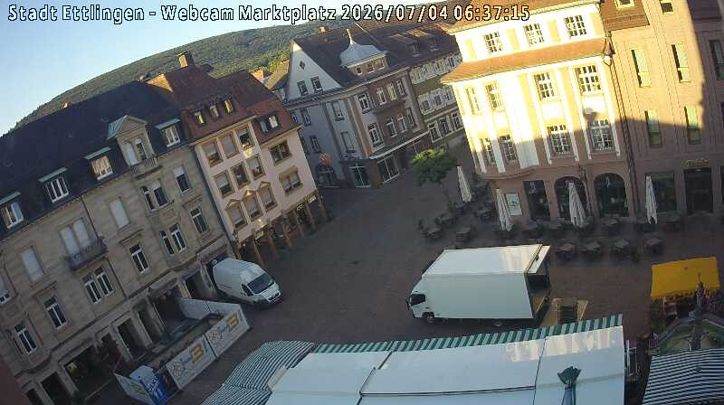 Archiv Foto Webcam Blick auf den Marktplatz Ettlingen