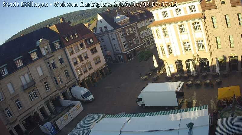 Archiv Foto Webcam Blick auf den Marktplatz Ettlingen