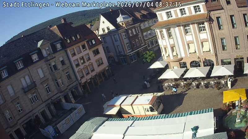 Archiv Foto Webcam Blick auf den Marktplatz Ettlingen