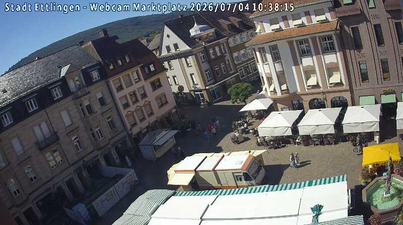 Archiv Foto Webcam Blick auf den Marktplatz Ettlingen