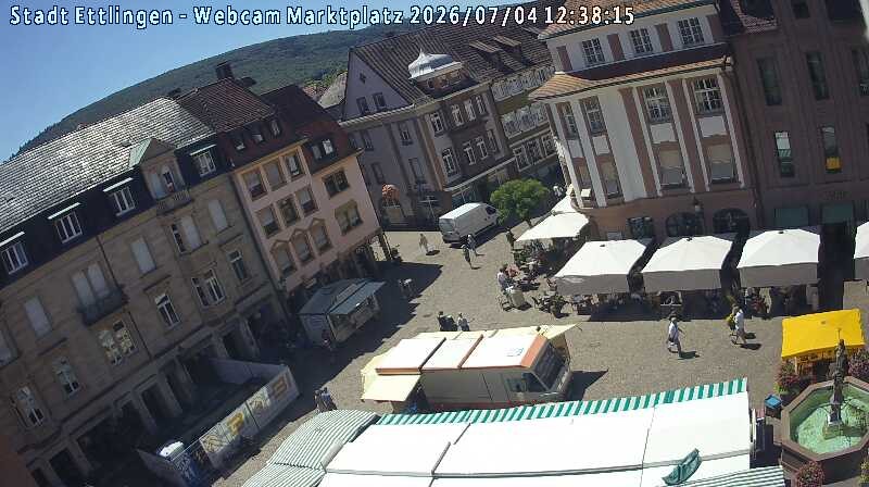 Archiv Foto Webcam Blick auf den Marktplatz Ettlingen