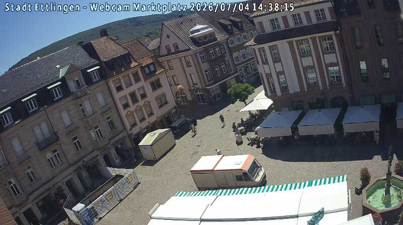 Archiv Foto Webcam Blick auf den Marktplatz Ettlingen