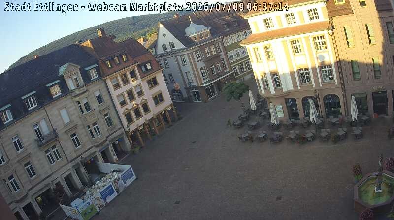 Archiv Foto Webcam Blick auf den Marktplatz Ettlingen