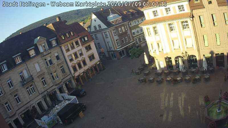 Archiv Foto Webcam Blick auf den Marktplatz Ettlingen