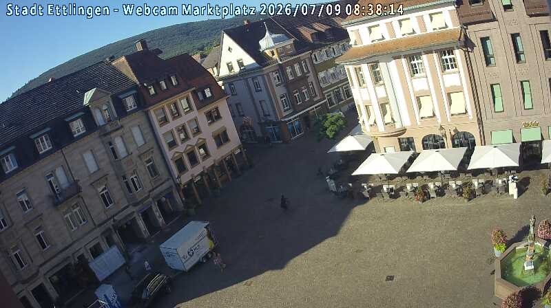 Archiv Foto Webcam Blick auf den Marktplatz Ettlingen